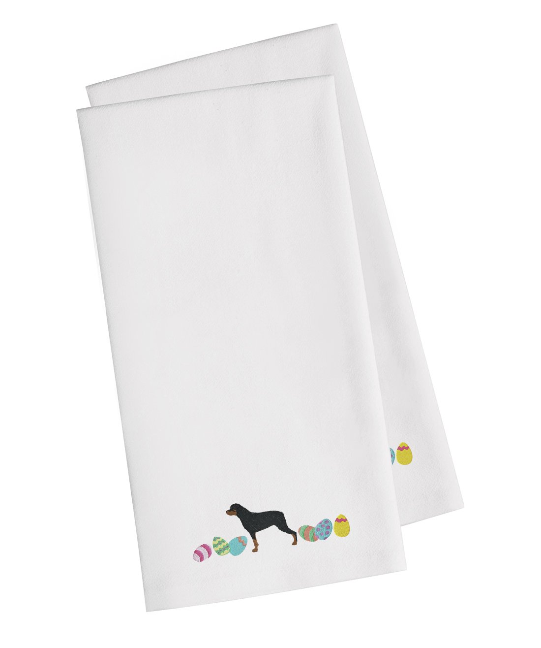 Rottweiler Easter White Embroidered Kitchen Towel Set of 2 CK1678WHTWE by Caroline&#39;s Treasures