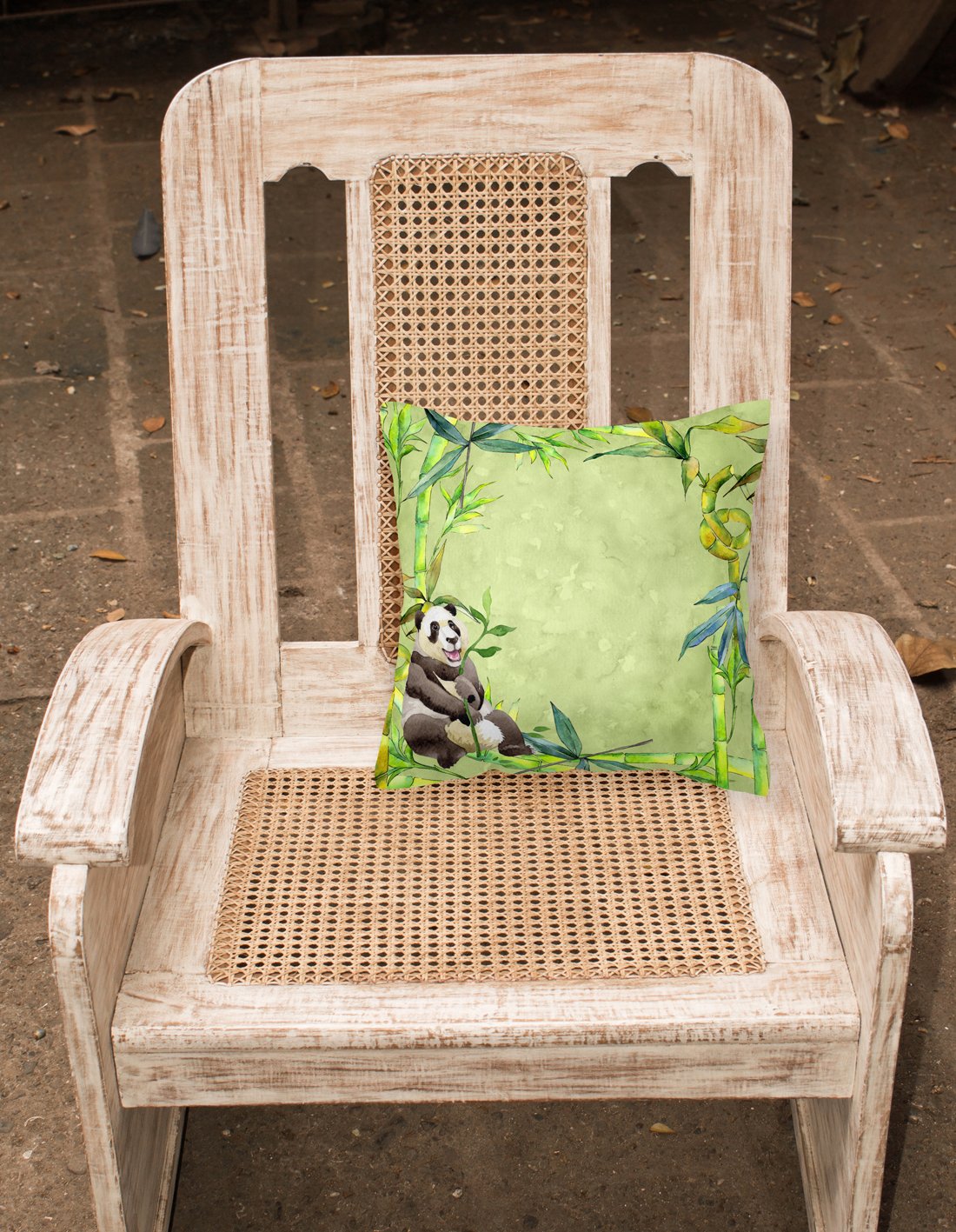 Panda Bear and Bamboo Fabric Decorative Pillow CK1696PW1818 by Caroline's Treasures