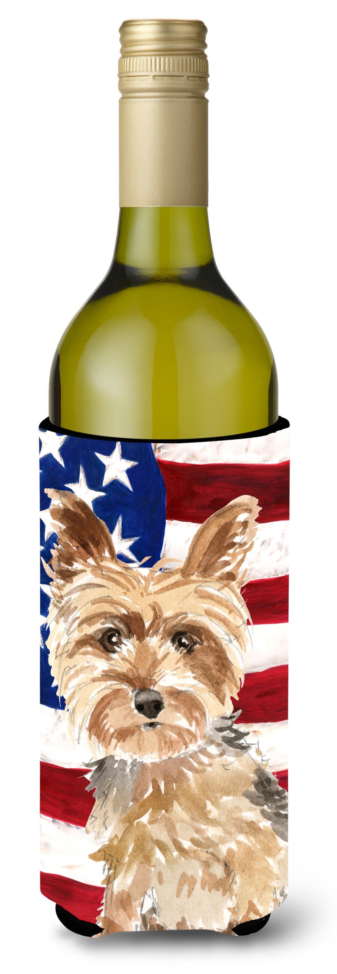 Patriotic USA Fox Terrier Wine Bottle Beverge Insulator Hugger CK1706LITERK by Caroline's Treasures
