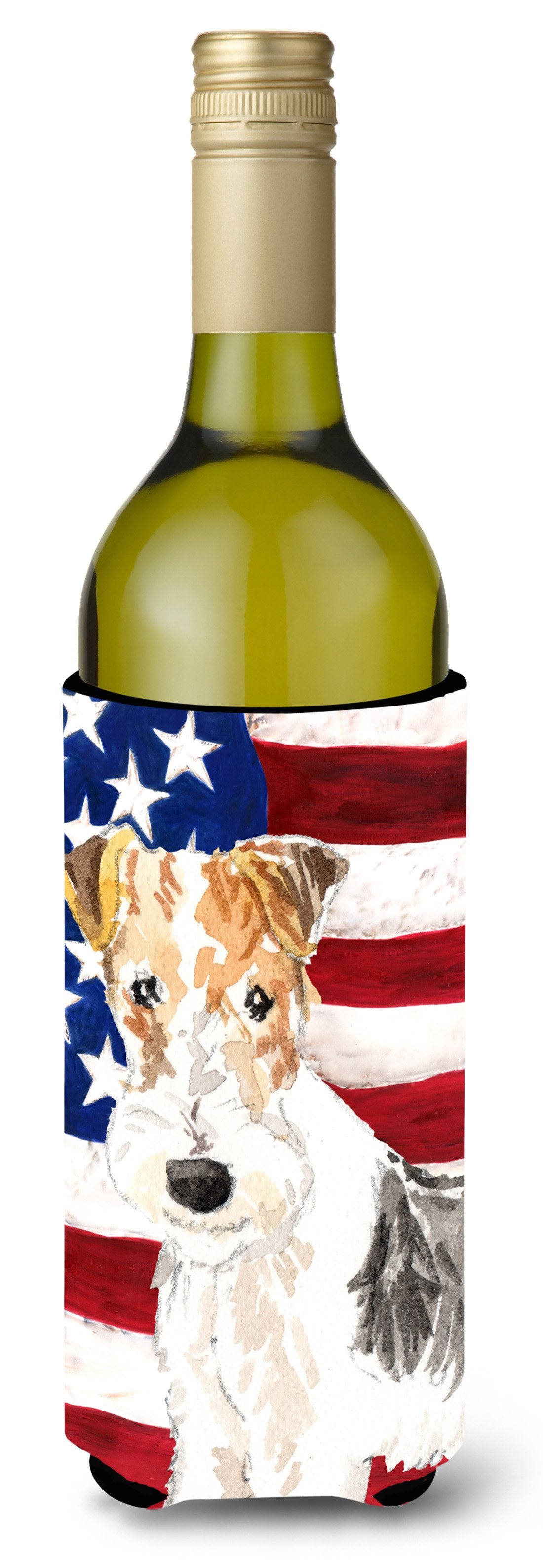 Patriotic USA Yorkie Yorkshire Terrier Wine Bottle Beverge Insulator Hugger CK1707LITERK by Caroline's Treasures