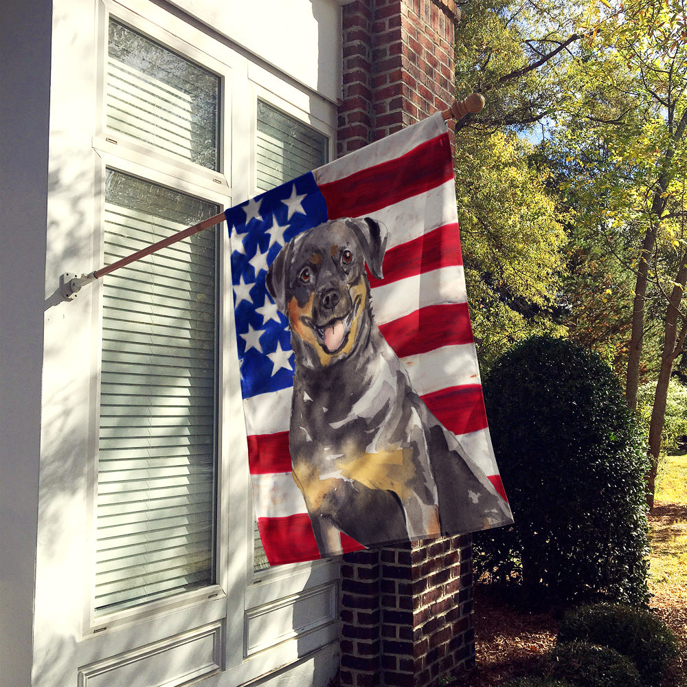 Patriotic USA Rottweiler Flag Canvas House Size CK1720CHF