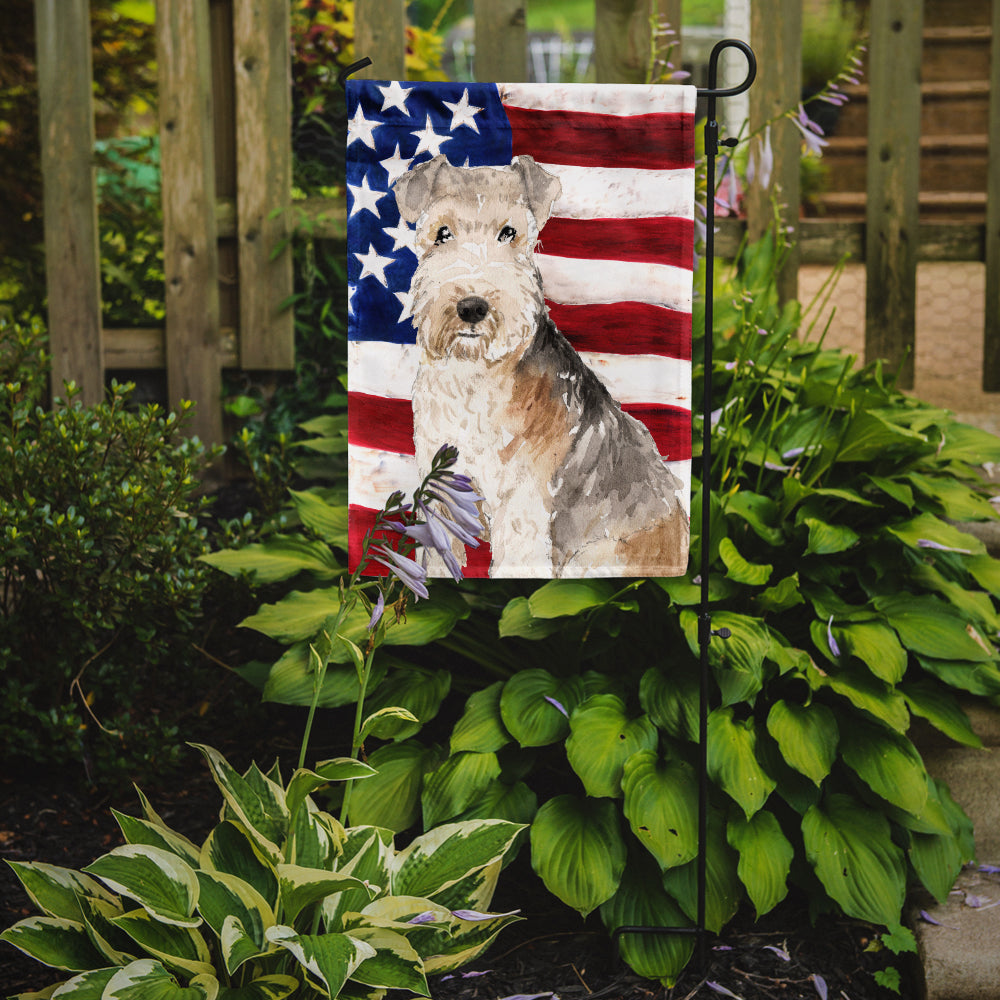 Patriotic USA Lakeland Terrier Flag Garden Size CK1725GF