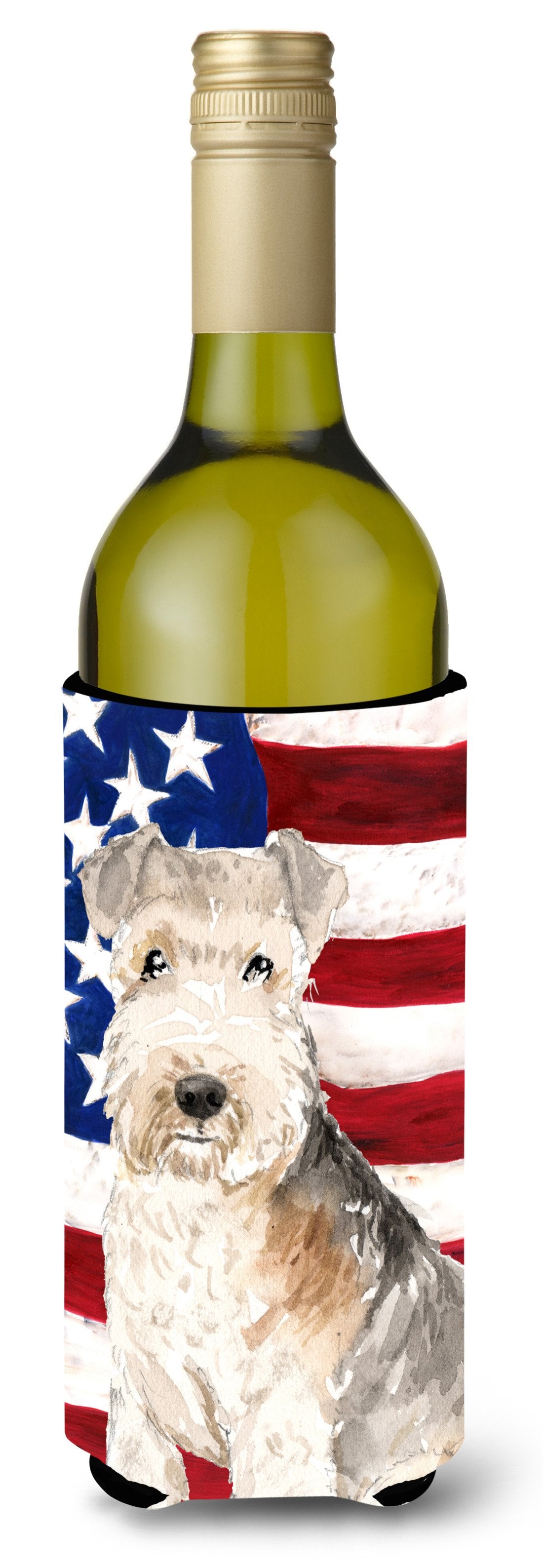 Patriotic USA Lakeland Terrier Wine Bottle Beverge Insulator Hugger CK1725LITERK by Caroline's Treasures