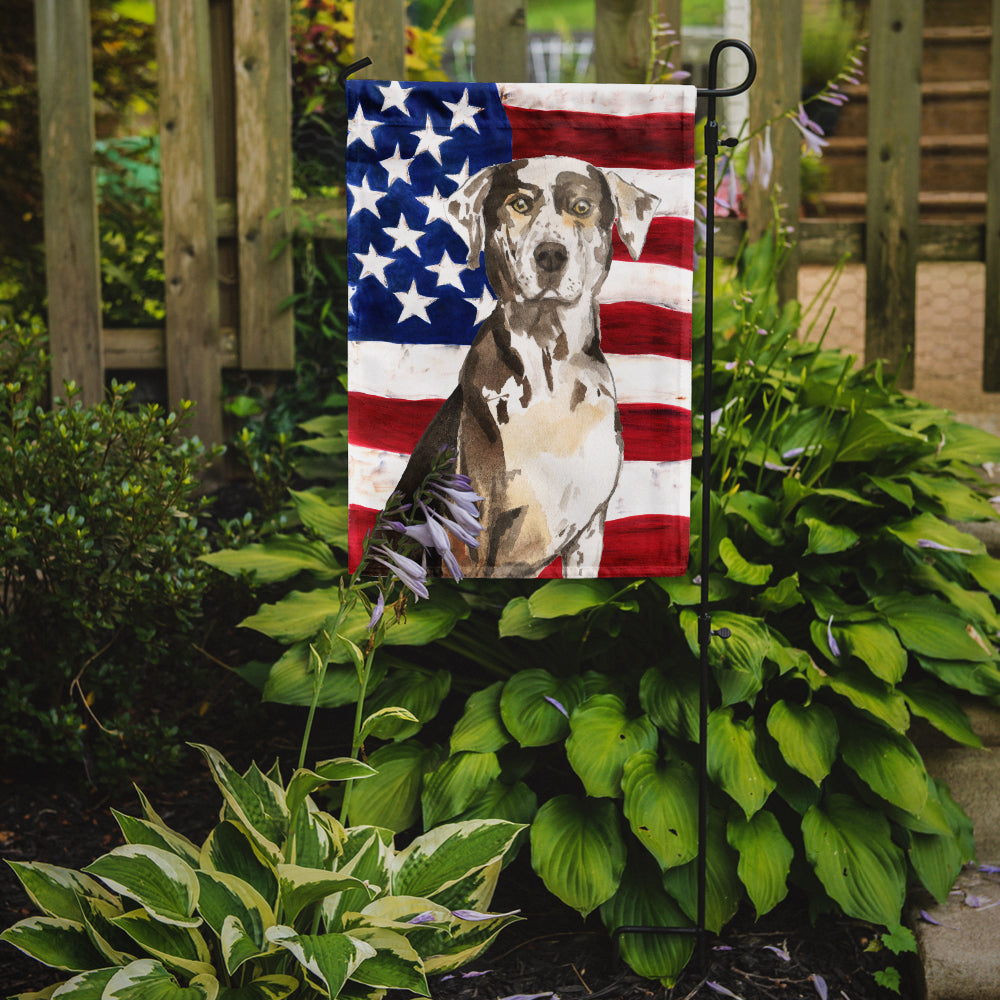 Patriotic USA Catahoula Leopard Dog Flag Garden Size CK1734GF