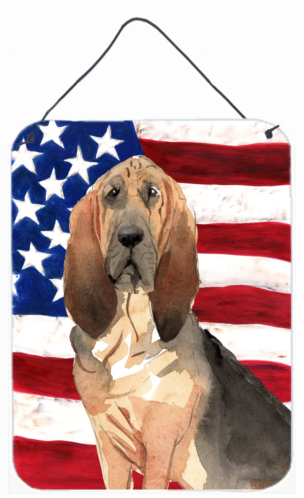 Patriotic USA Bloodhound Wall or Door Hanging Prints CK1739DS1216 by Caroline's Treasures
