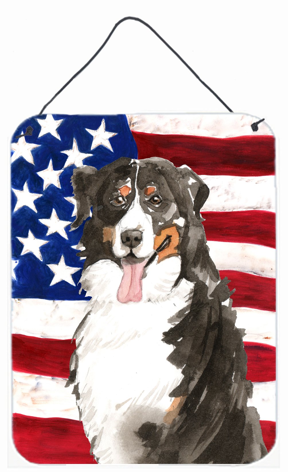 Patriotic USA Bernese Mountain Dog Wall or Door Hanging Prints CK1741DS1216 by Caroline's Treasures