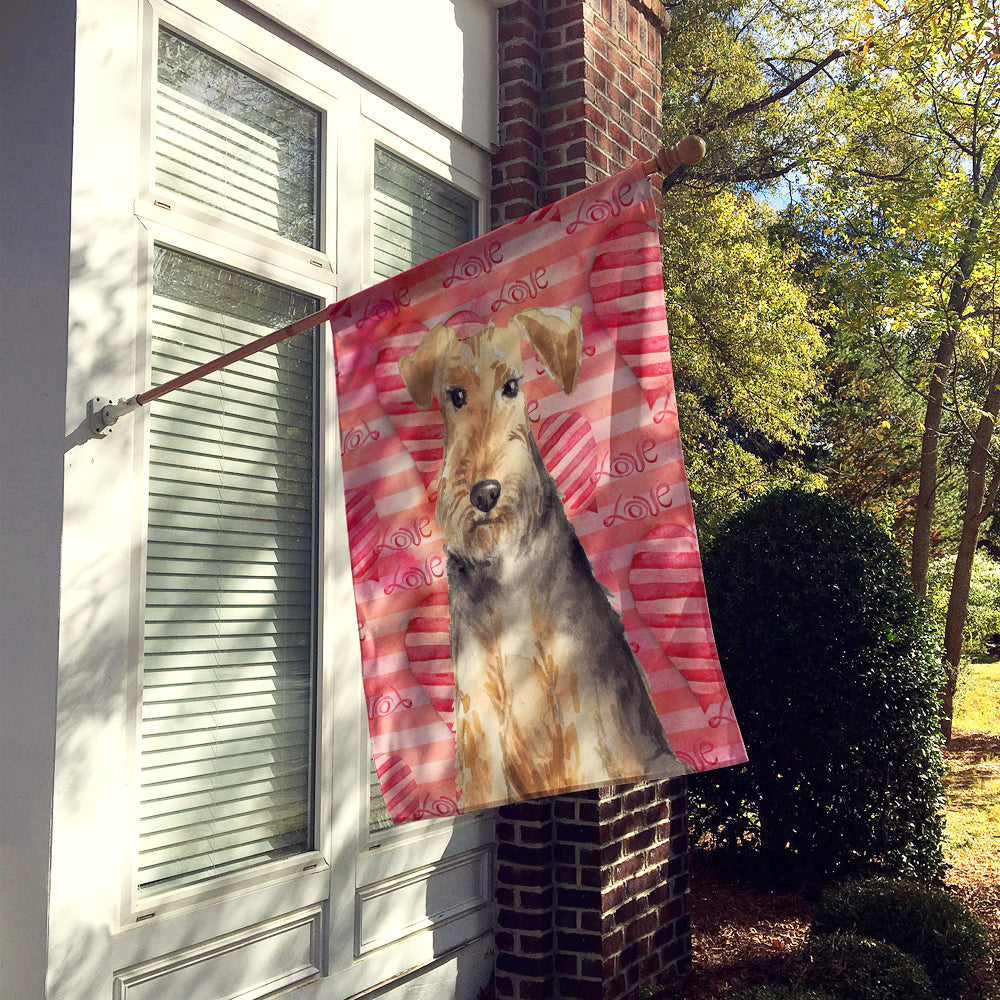Love a Welsh Terrier Flag Canvas House Size CK1747CHF