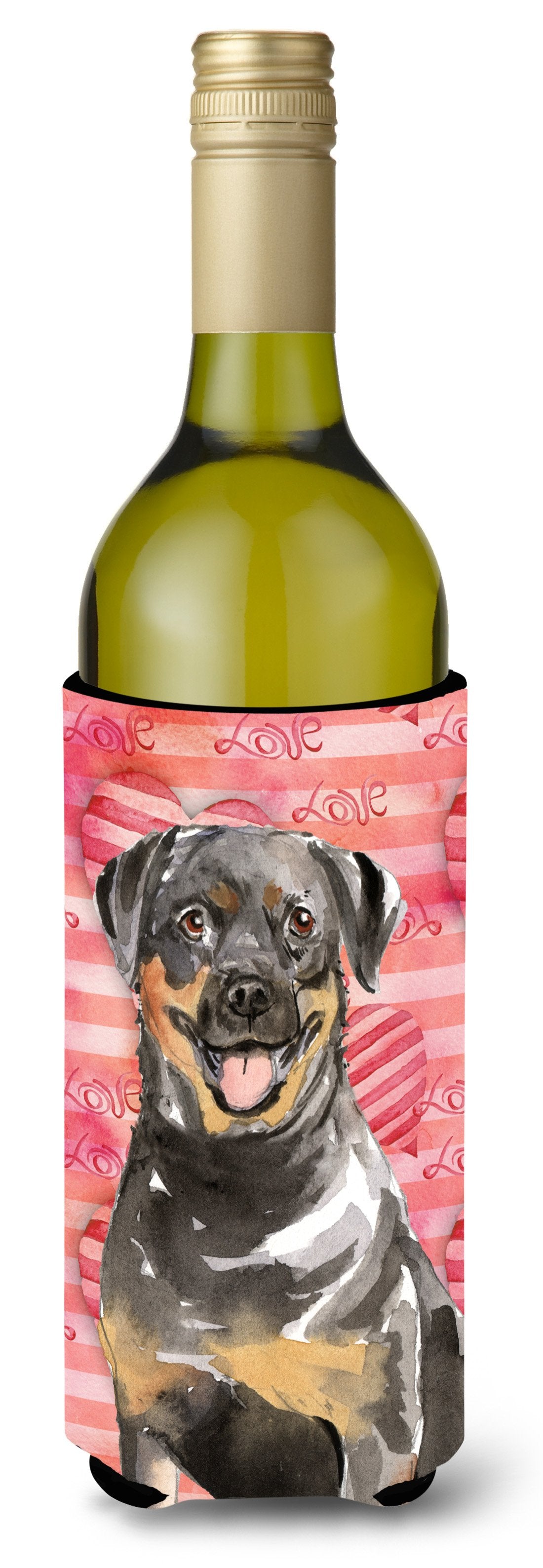 Love a Rottweiler Wine Bottle Beverge Insulator Hugger CK1757LITERK by Caroline's Treasures