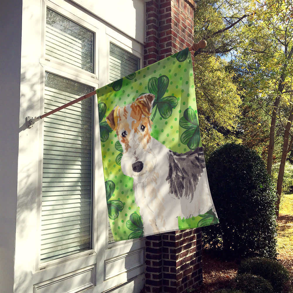 Shamrocks Fox Terrier Flag Canvas House Size CK1781CHF