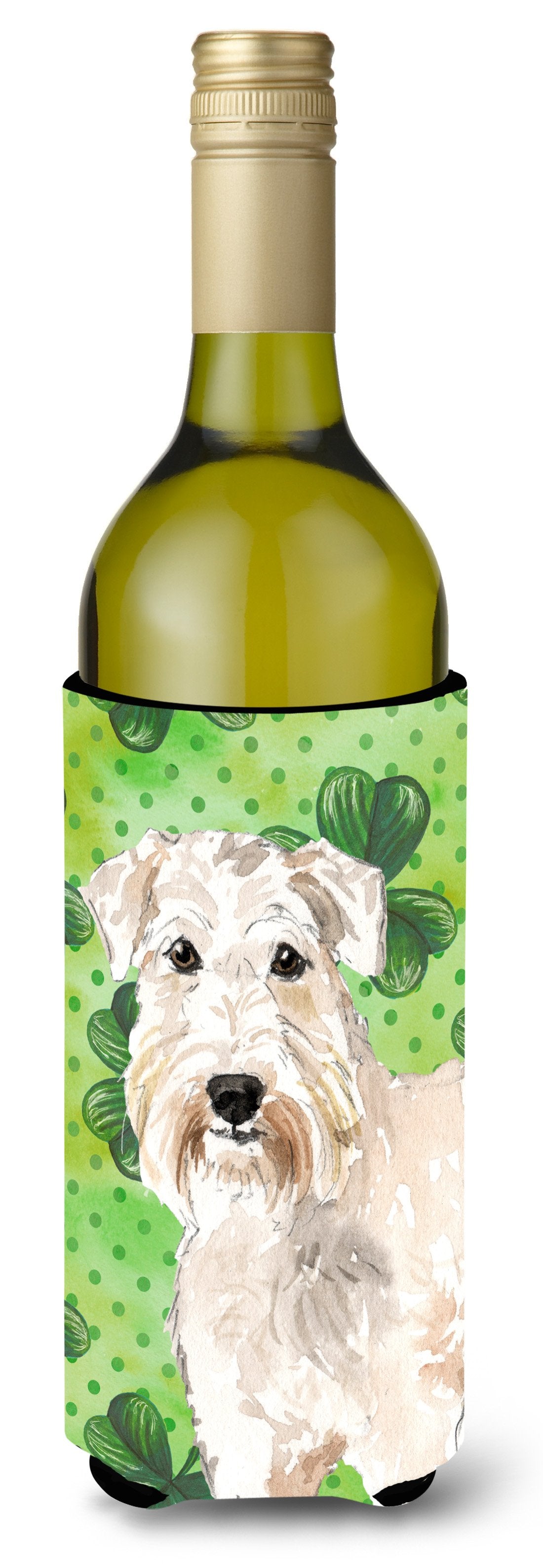 Shamrocks Wheaten Terrier Wine Bottle Beverge Insulator Hugger CK1783LITERK by Caroline's Treasures