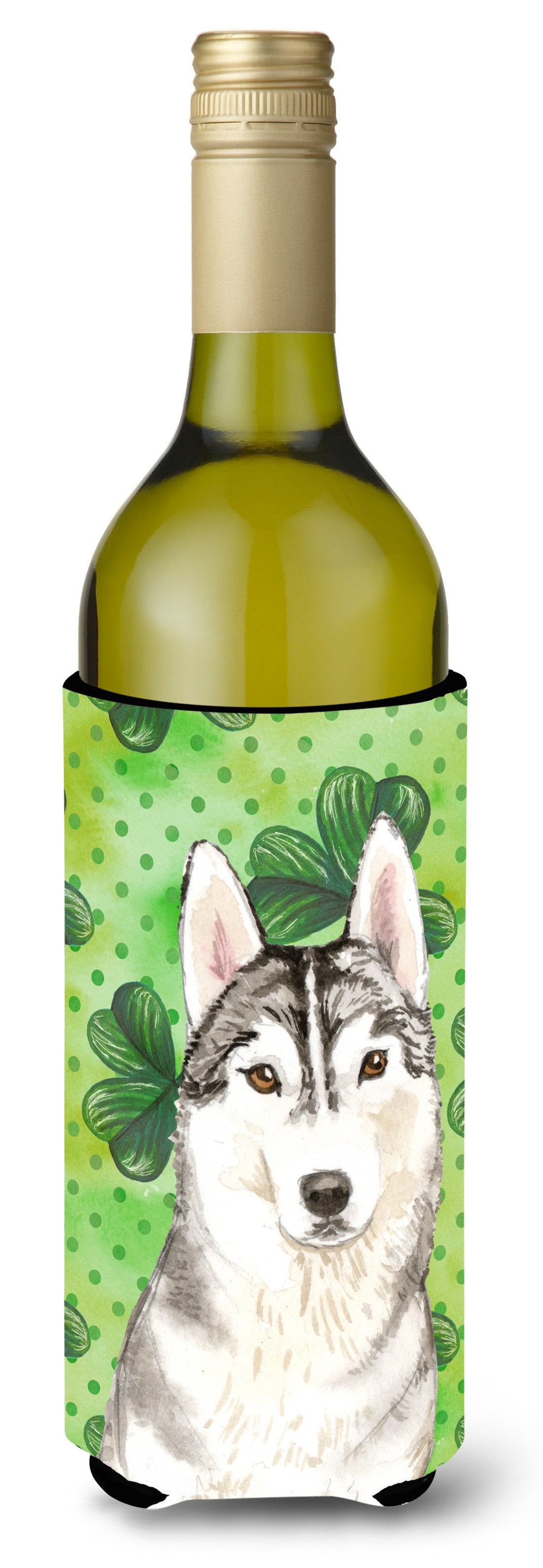Shamrocks Siberian Husky Wine Bottle Beverge Insulator Hugger CK1787LITERK by Caroline's Treasures