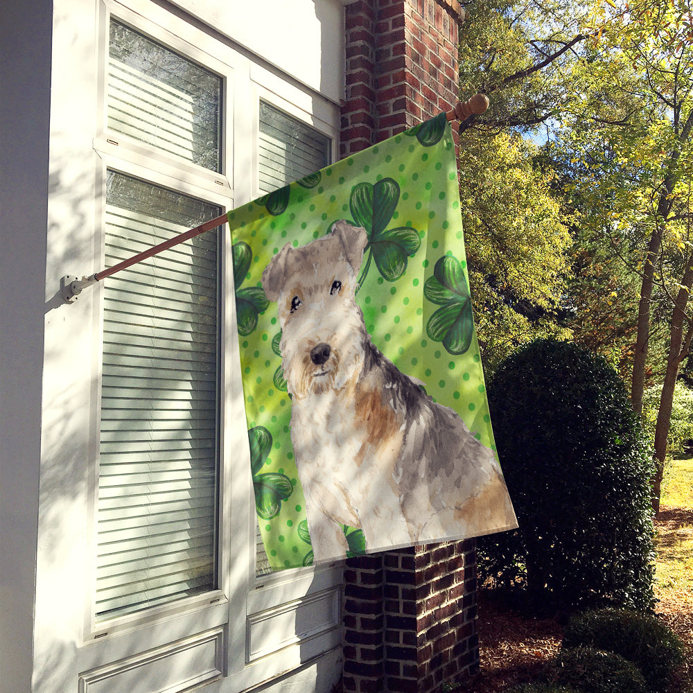 Shamrocks Lakeland Terrier Flag Canvas House Size CK1799CHF