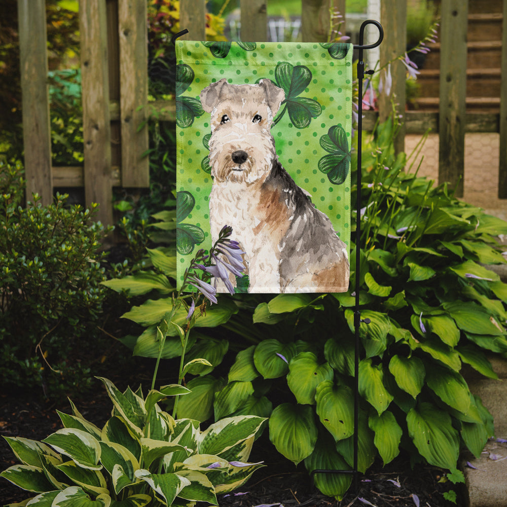Shamrocks Lakeland Terrier Flag Garden Size CK1799GF