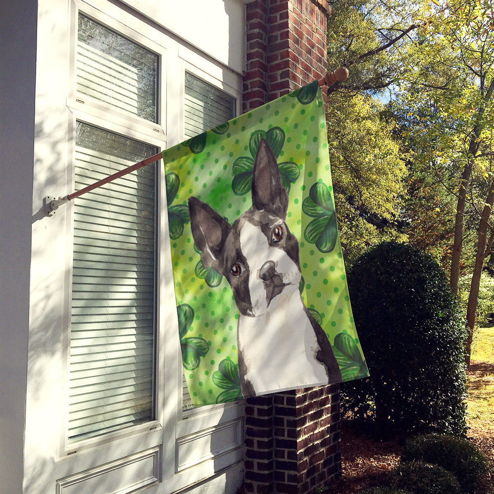 Shamrocks Boston Terrier Flag Canvas House Size CK1812CHF