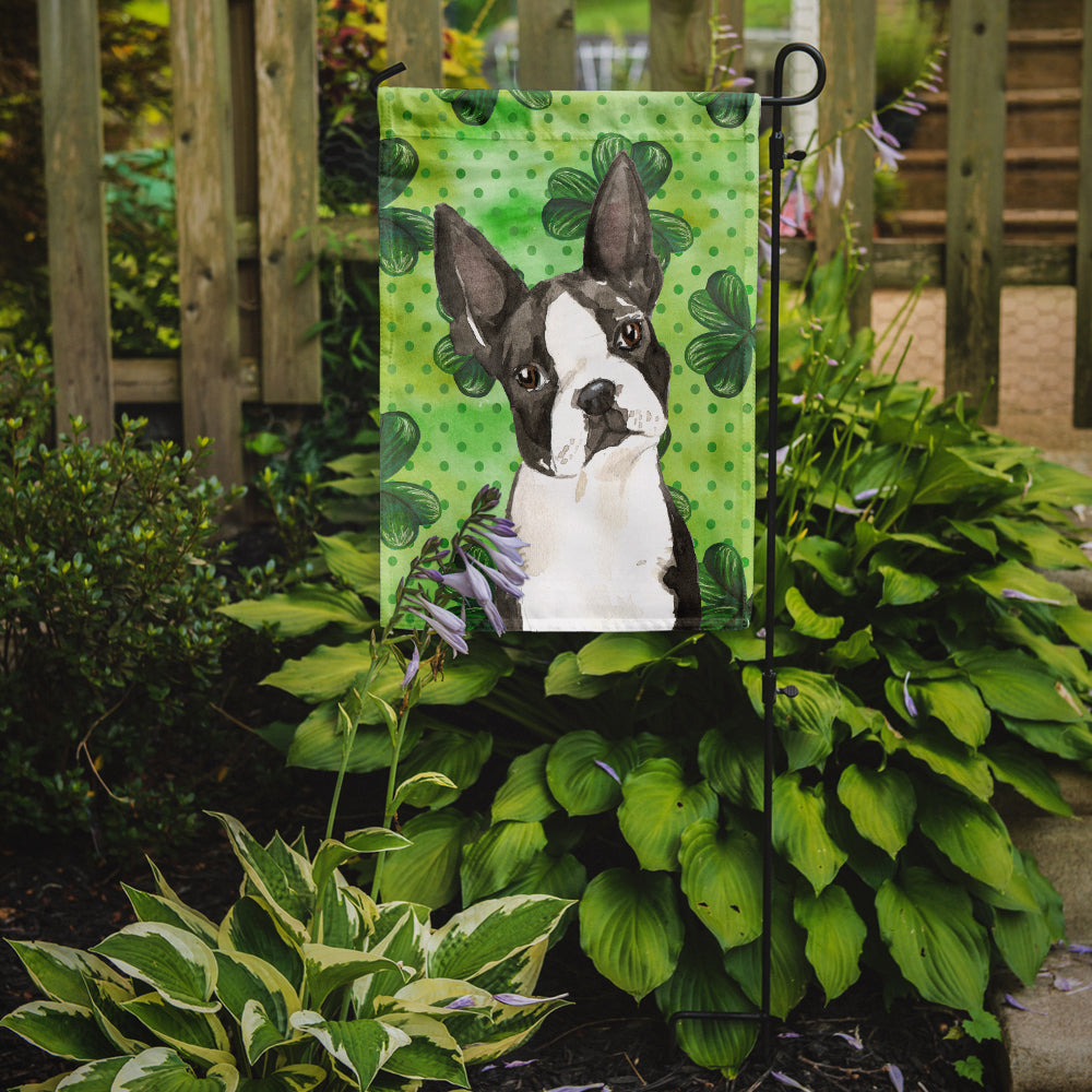 Shamrocks Boston Terrier Flag Garden Size CK1812GF