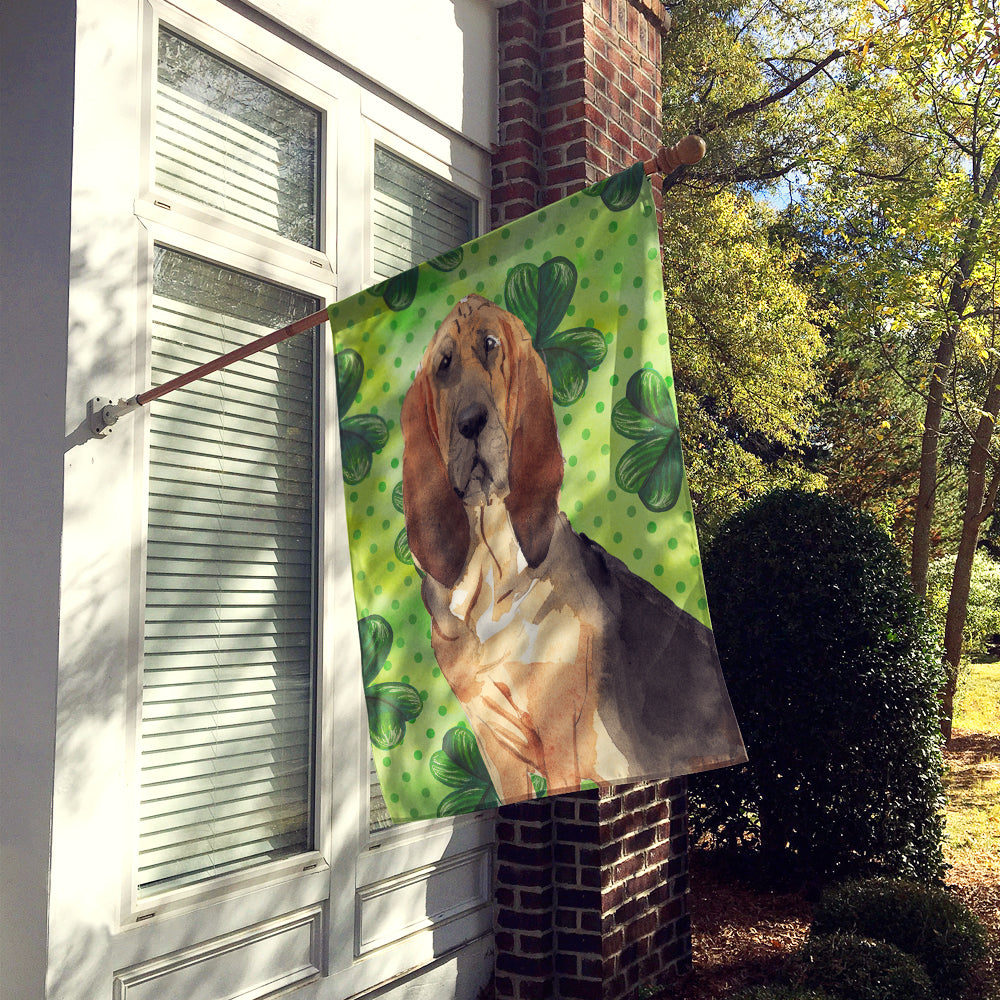 Shamrocks Bloodhound Flag Canvas House Size CK1813CHF