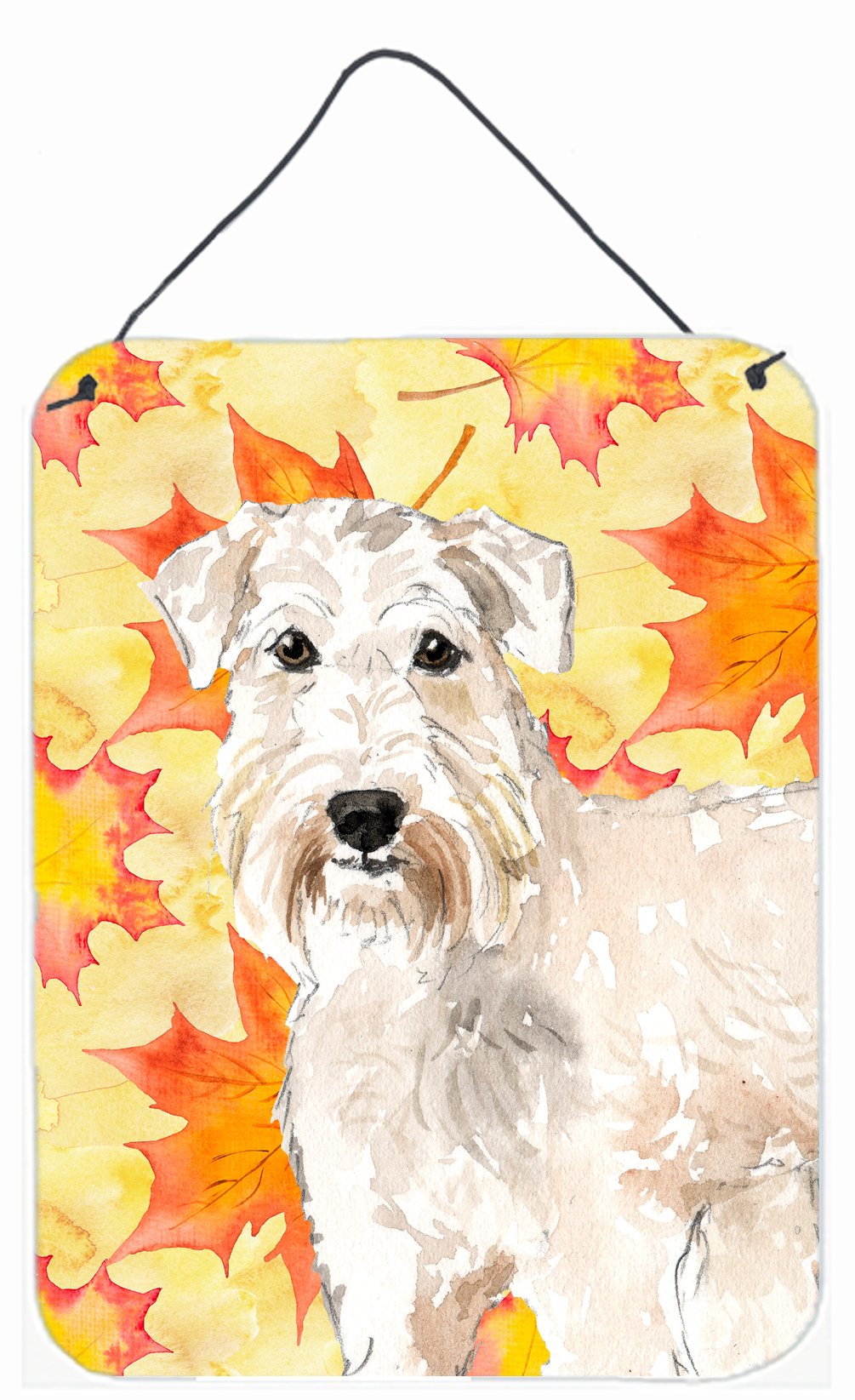 Fall Leaves Wheaten Terrier Wall or Door Hanging Prints CK1820DS1216 by Caroline's Treasures