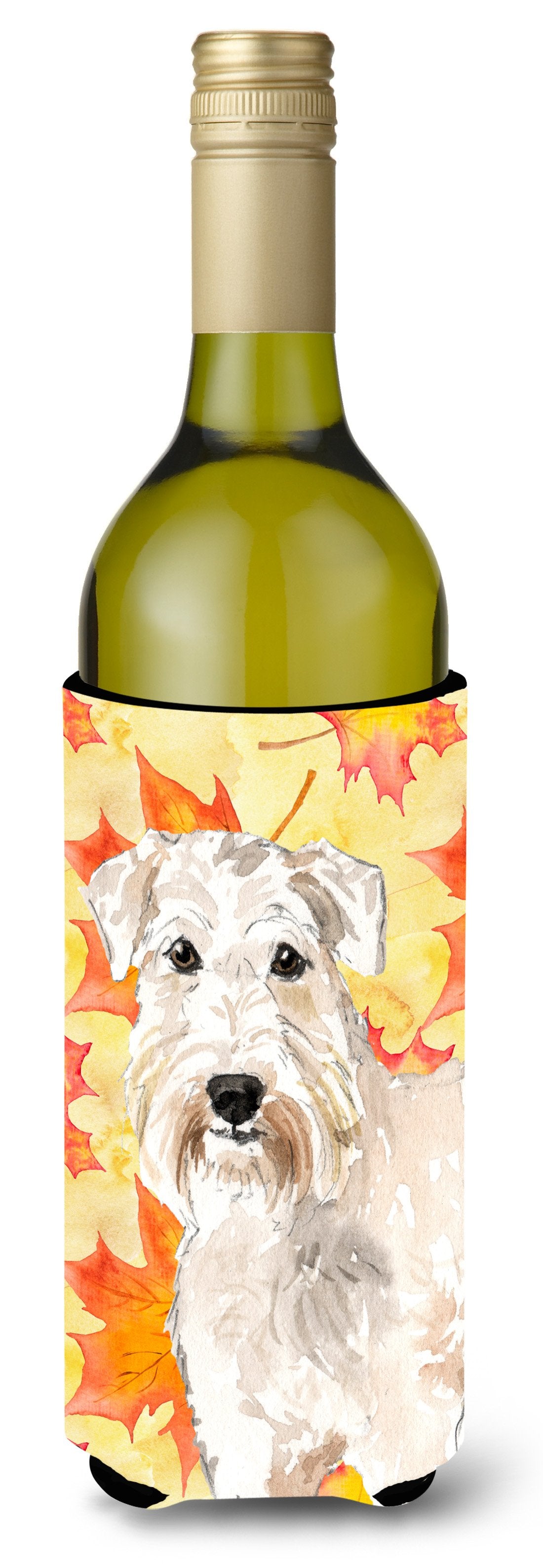 Fall Leaves Wheaten Terrier Wine Bottle Beverge Insulator Hugger CK1820LITERK by Caroline's Treasures