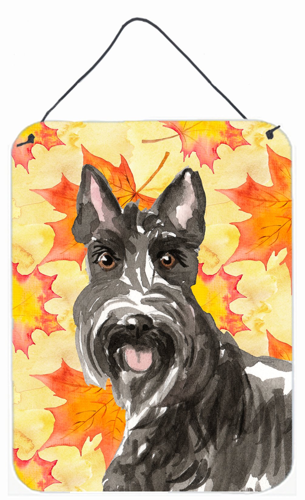 Fall Leaves Scottish Terrier Wall or Door Hanging Prints CK1828DS1216 by Caroline's Treasures