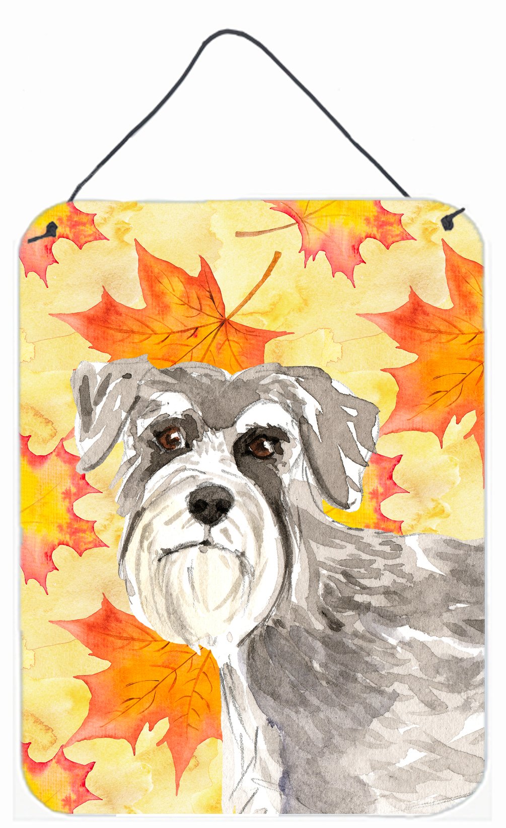 Fall Leaves Schnauzer #1 Wall or Door Hanging Prints CK1829DS1216 by Caroline's Treasures