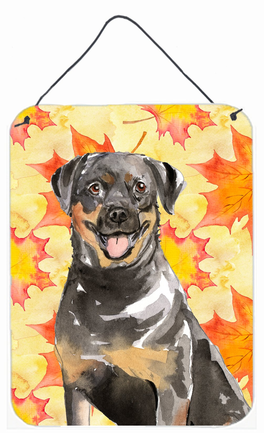 Fall Leaves Rottweiler Wall or Door Hanging Prints CK1831DS1216 by Caroline's Treasures