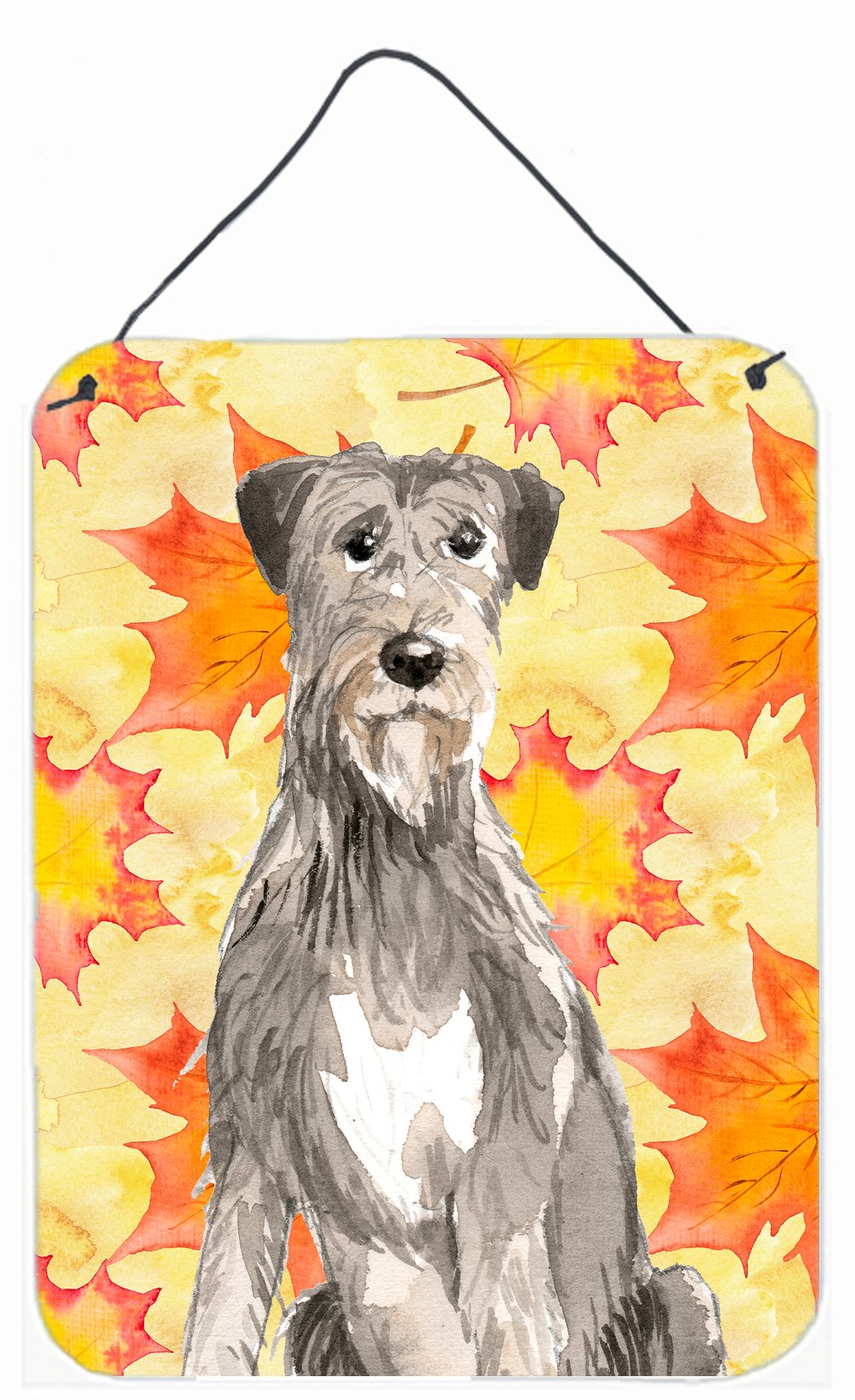 Fall Leaves Irish Wolfhound Wall or Door Hanging Prints CK1839DS1216 by Caroline's Treasures