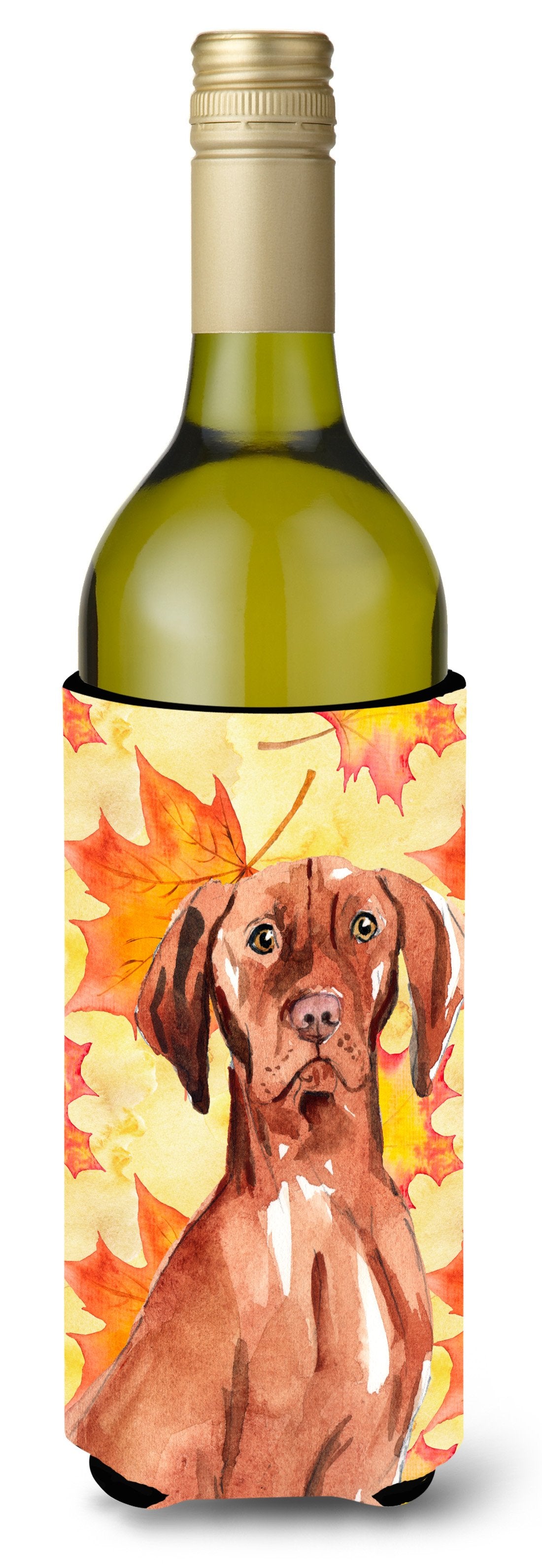 Fall Leaves Vizsla Wine Bottle Beverge Insulator Hugger CK1840LITERK by Caroline's Treasures