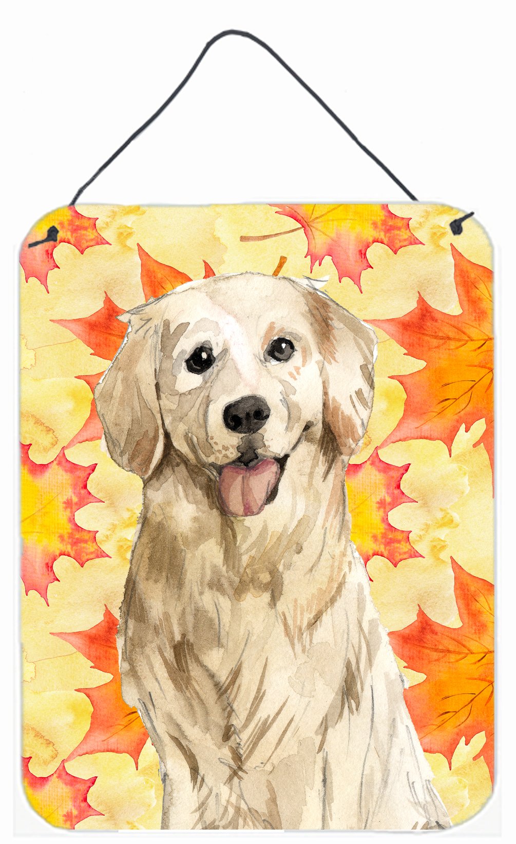 Fall Leaves Golden Retriever Wall or Door Hanging Prints CK1841DS1216 by Caroline's Treasures