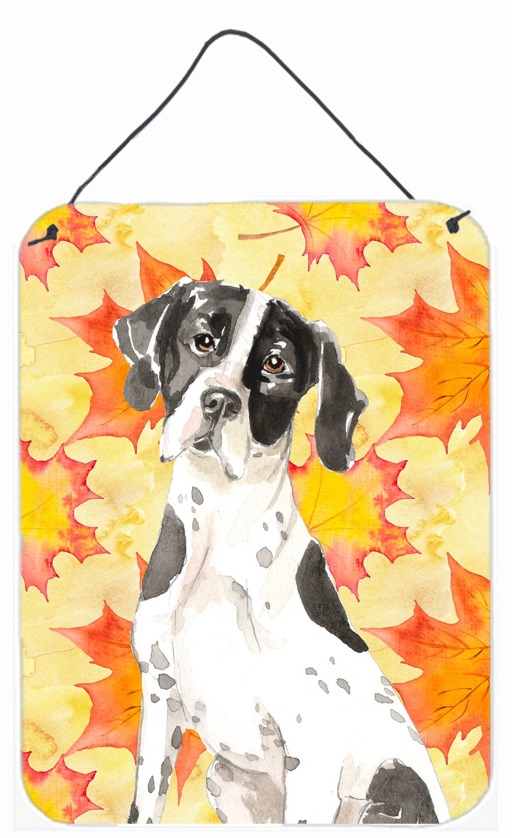 Fall Leaves English Pointer Wall or Door Hanging Prints CK1843DS1216 by Caroline's Treasures