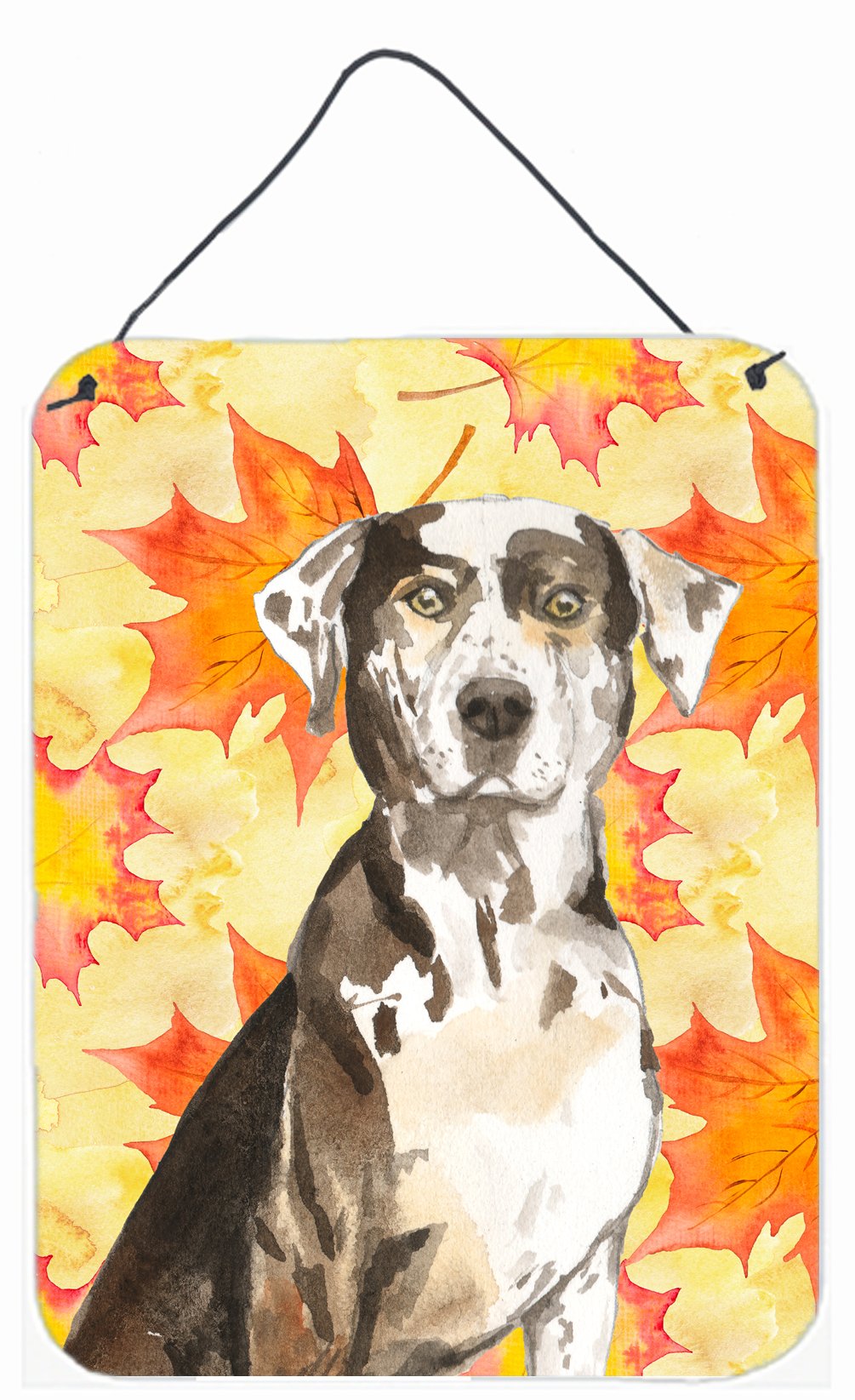 Fall Leaves Catahoula Leopard Dog Wall or Door Hanging Prints CK1845DS1216 by Caroline's Treasures