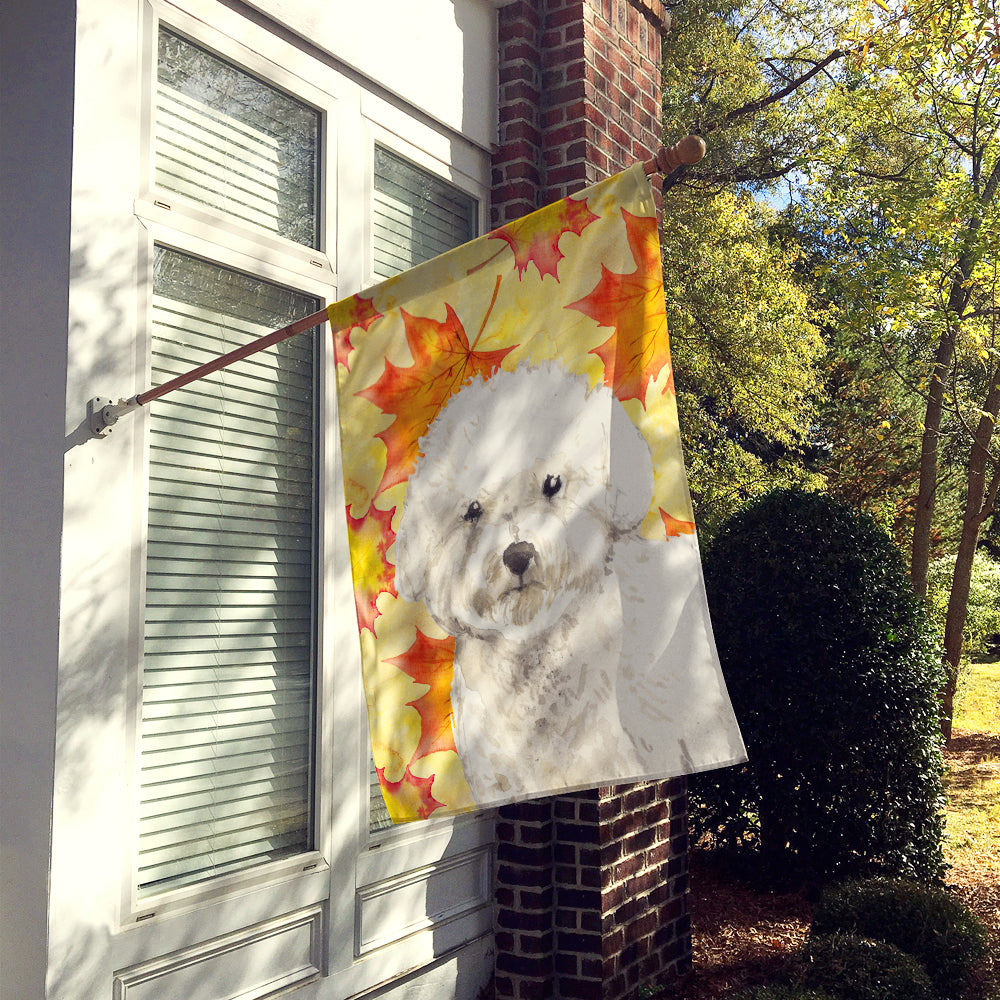 Fall Leaves Bichon Frise Flag Canvas House Size CK1851CHF
