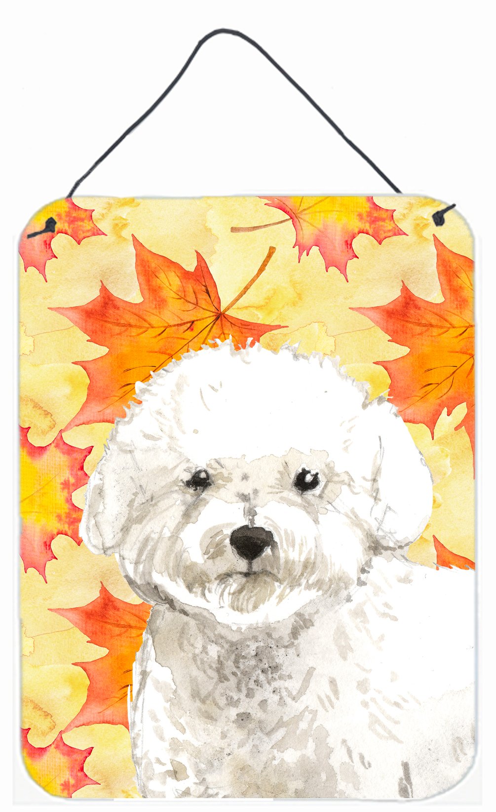 Fall Leaves Bichon Frise Wall or Door Hanging Prints CK1851DS1216 by Caroline's Treasures