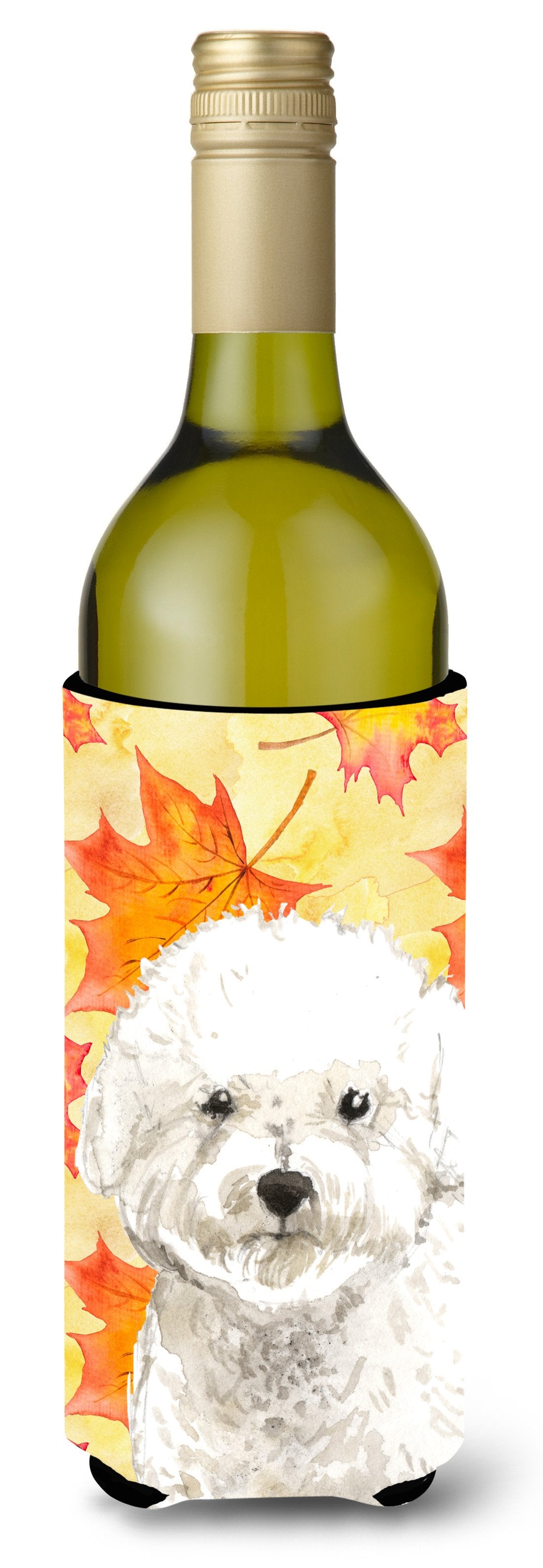 Fall Leaves Bichon Frise Wine Bottle Beverge Insulator Hugger CK1851LITERK by Caroline's Treasures
