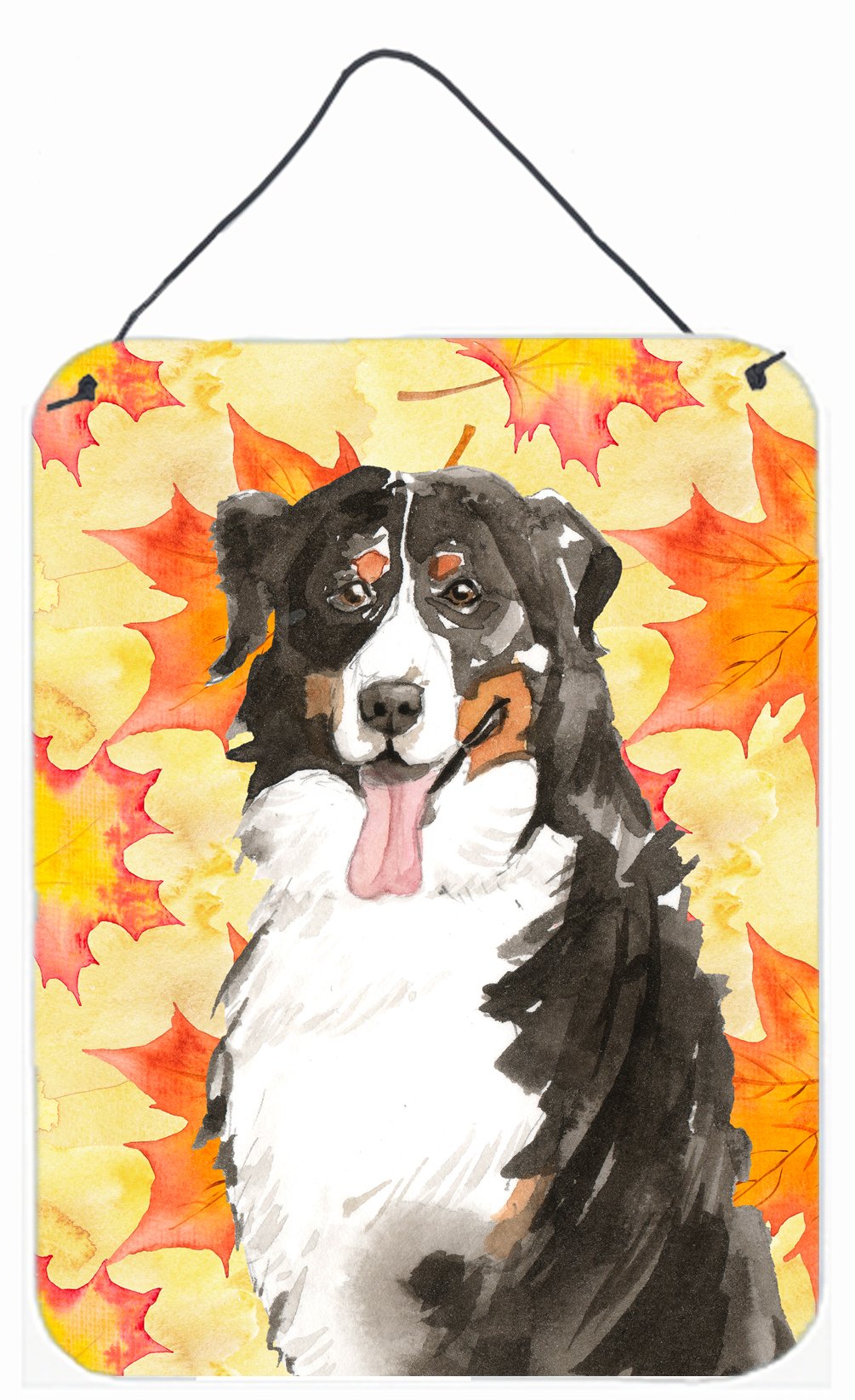 Fall Leaves Bernese Mountain Dog Wall or Door Hanging Prints CK1852DS1216 by Caroline's Treasures