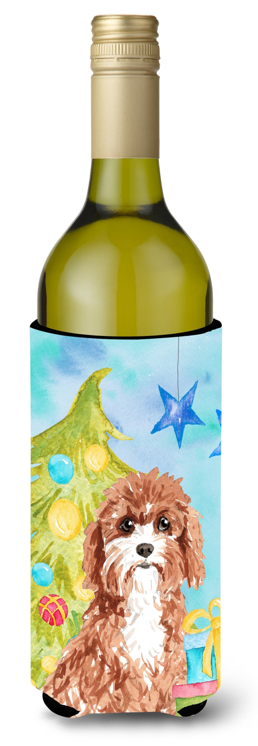 Christmas Tree Cavapoo Wine Bottle Beverge Insulator Hugger CK1881LITERK by Caroline's Treasures