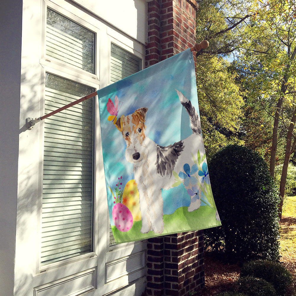Easter Eggs Fox Terrier Flag Canvas House Size CK1892CHF