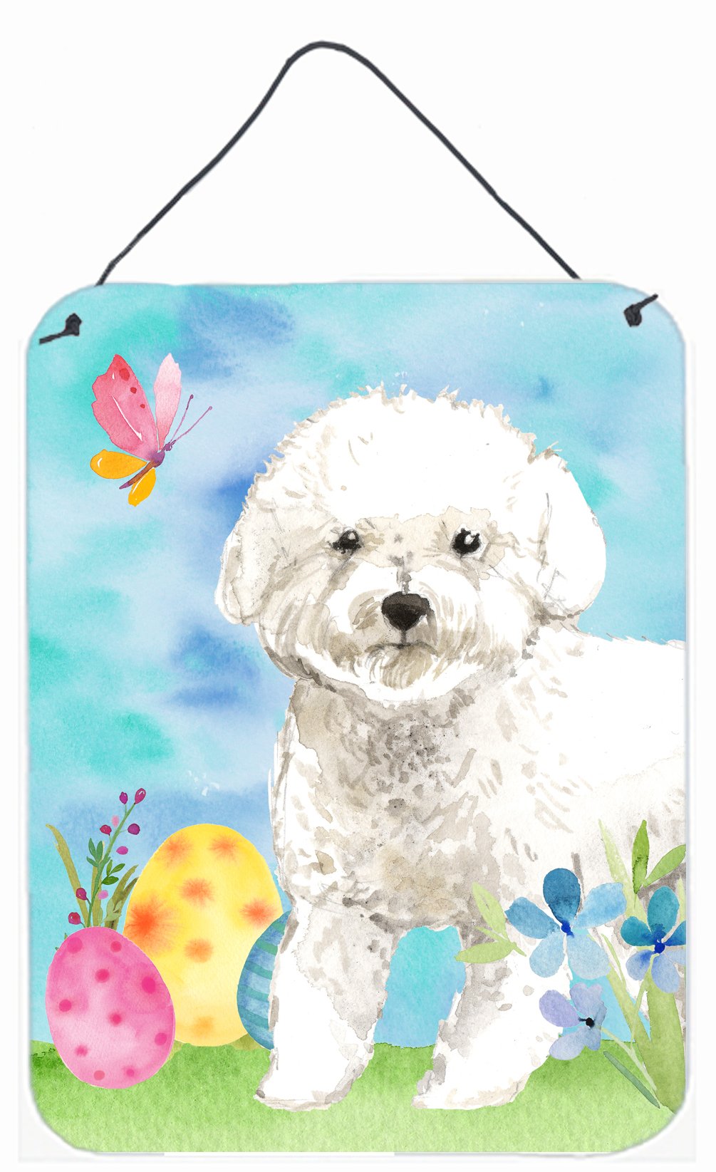 Easter Eggs Bichon Frise Wall or Door Hanging Prints CK1925DS1216 by Caroline's Treasures