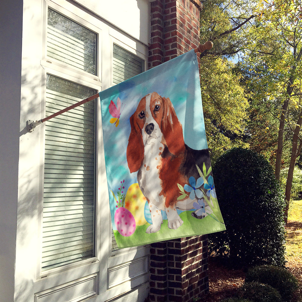 Easter Eggs Basset Hound Flag Canvas House Size CK1927CHF