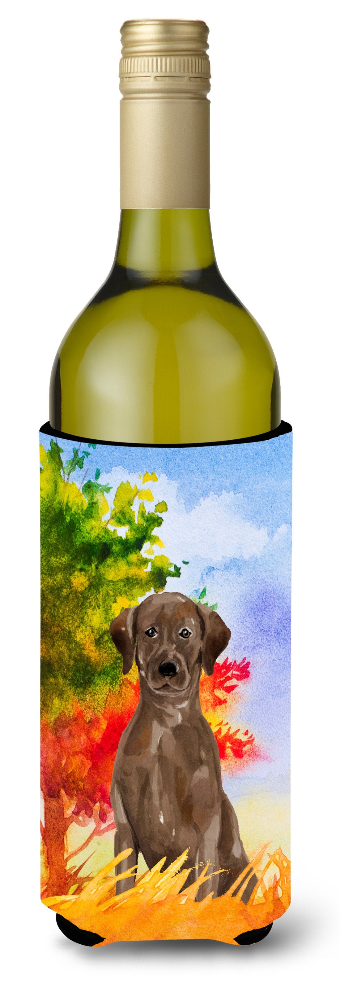 Fall Chocolate Labrador Retriever Wine Bottle Beverage Insulator Hugger CK1951LITERK by Caroline's Treasures