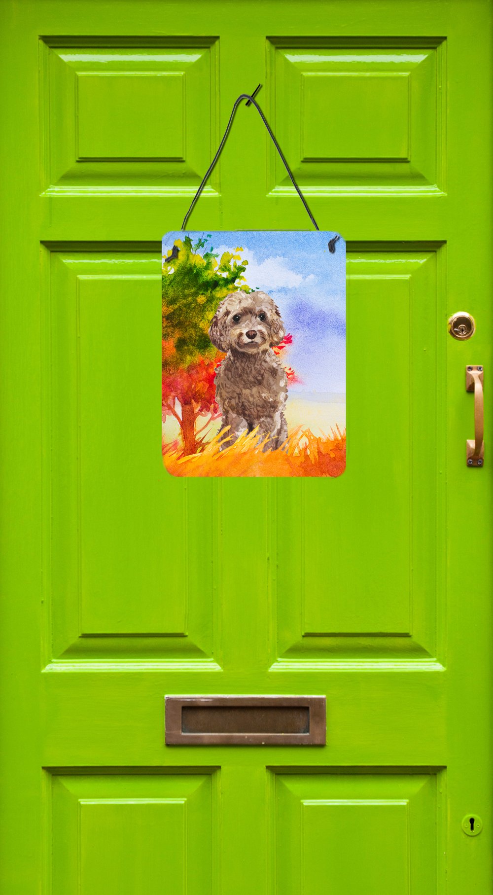 Fall Chocolate Labradoodle Wall or Door Hanging Prints CK1953DS1216 by Caroline's Treasures