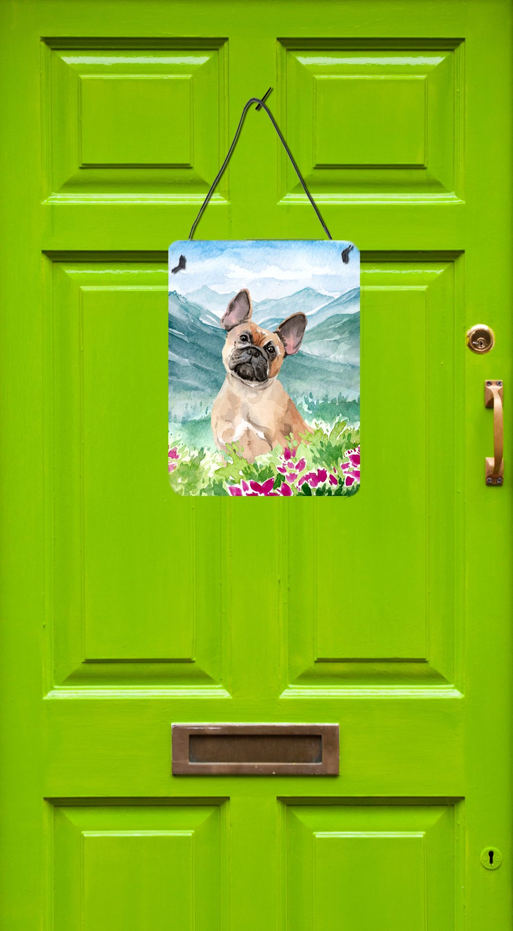 Mountian Flowers Fawn French Bulldog Wall or Door Hanging Prints CK1978DS1216 by Caroline's Treasures