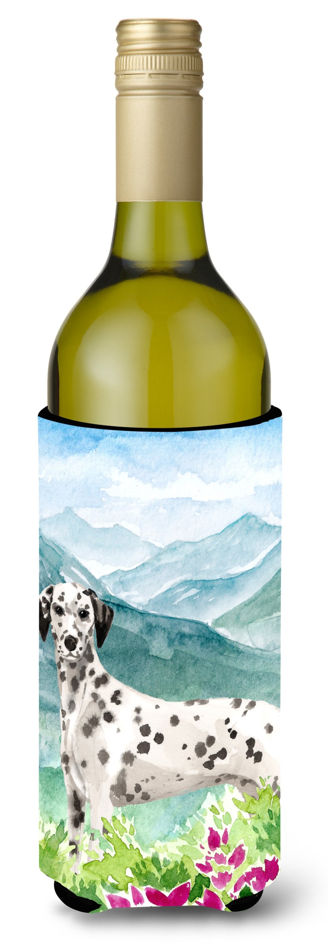 Mountian Flowers Dalmatian Wine Bottle Beverage Insulator Hugger CK1980LITERK by Caroline's Treasures