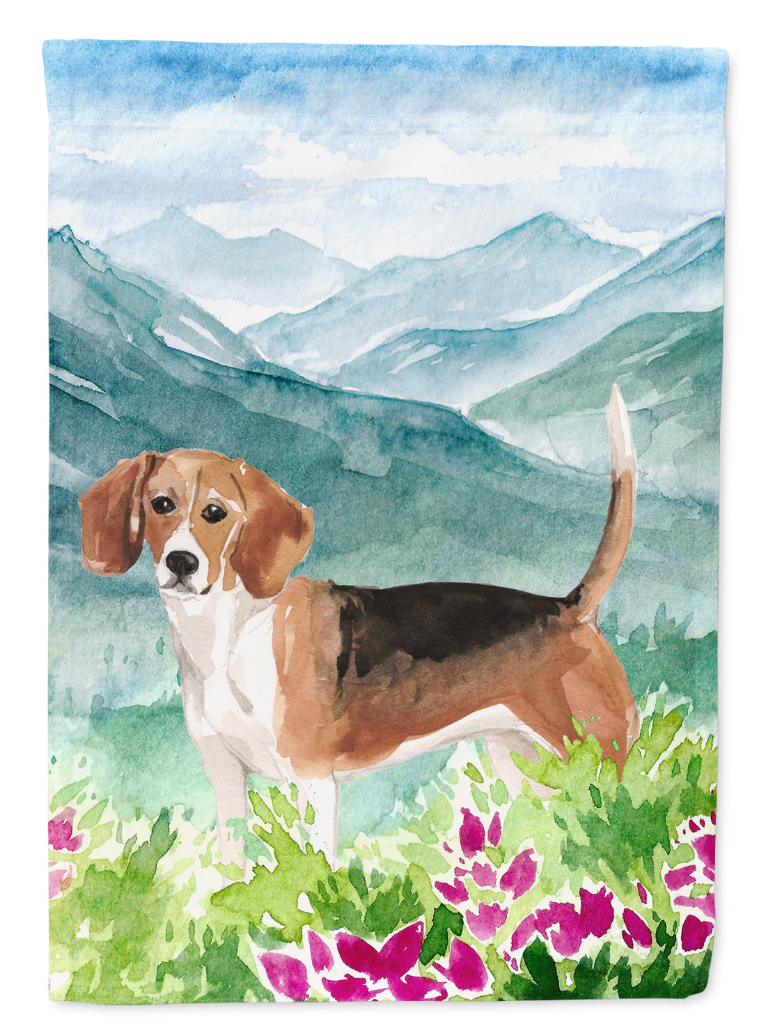 Mountian Flowers Beagle Flag Canvas House Size CK1994CHF