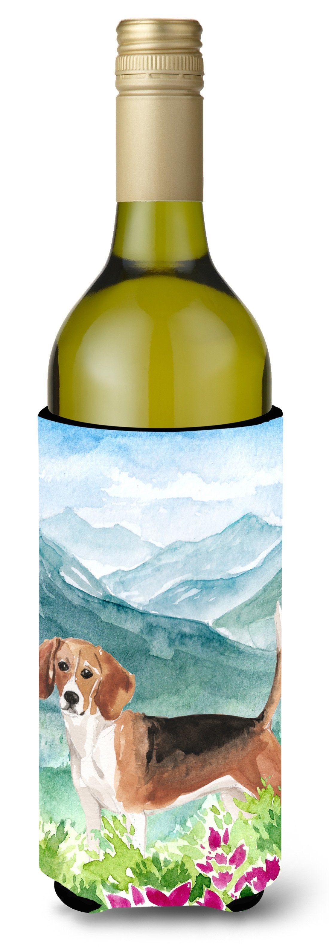 Mountian Flowers Beagle Wine Bottle Beverage Insulator Hugger CK1994LITERK by Caroline's Treasures