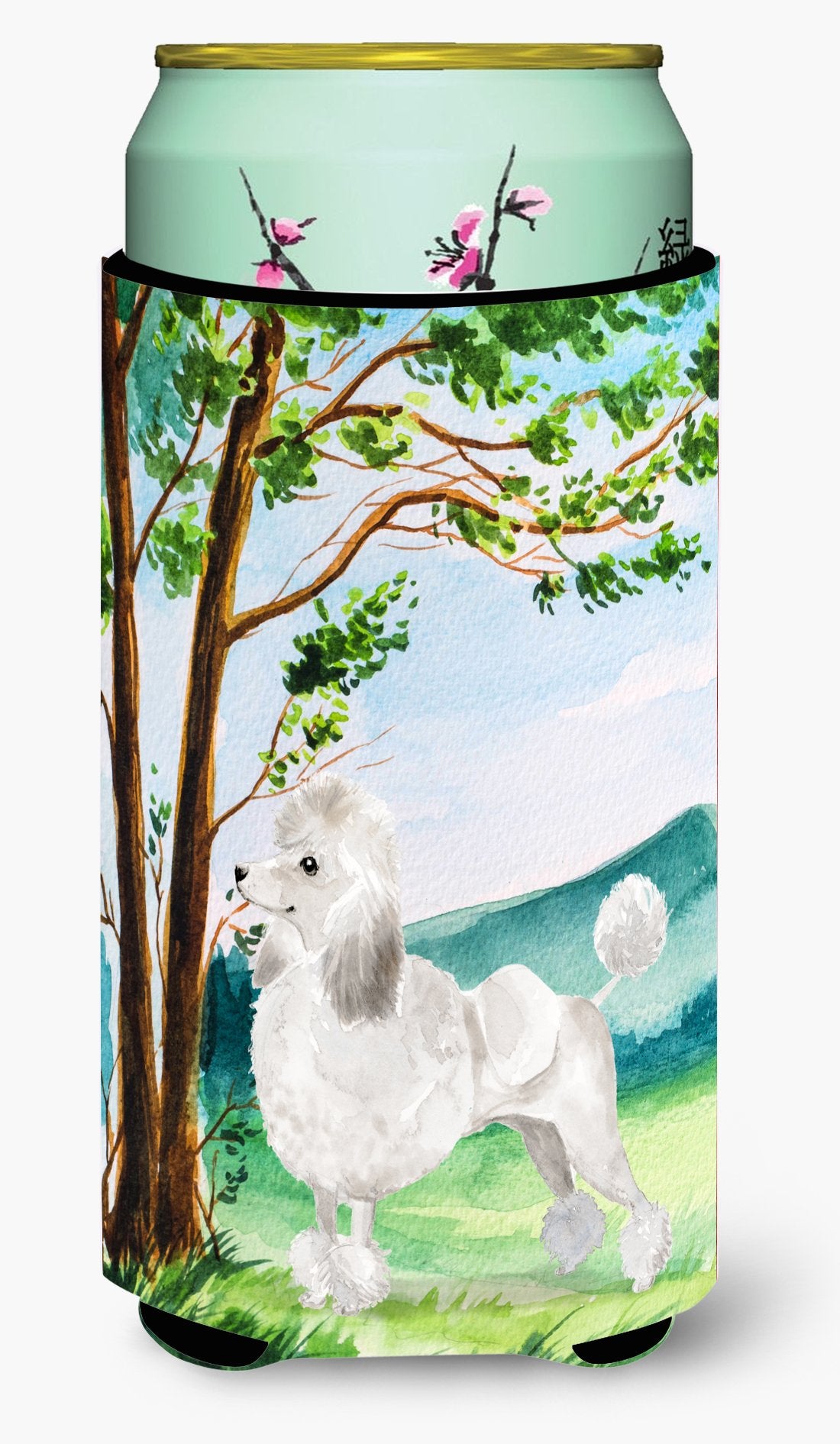 Under the Tree White Poodle Tall Boy Beverage Insulator Hugger CK1999TBC by Caroline's Treasures