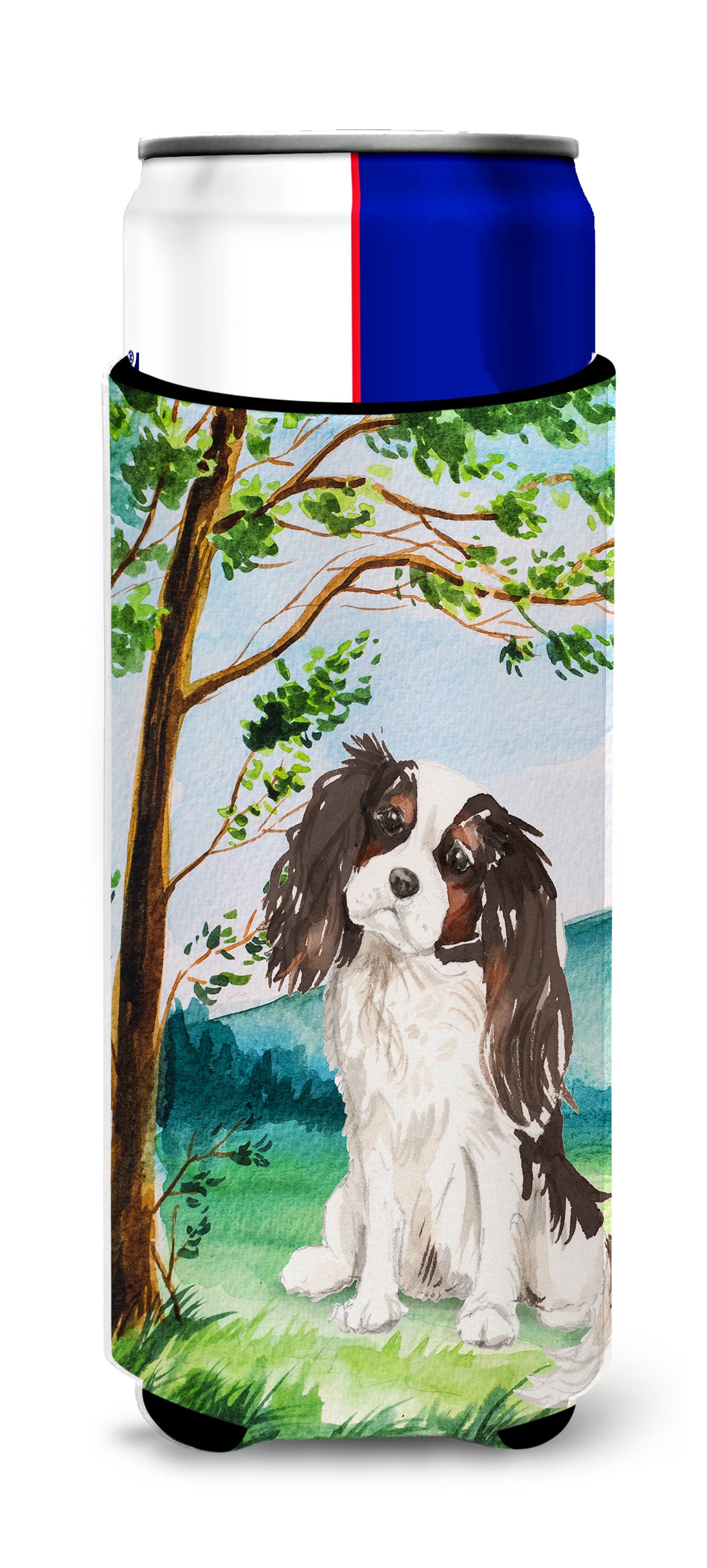 Under the Tree Tricolor Cavalier Spaniel  Ultra Hugger for slim cans CK2001MUK