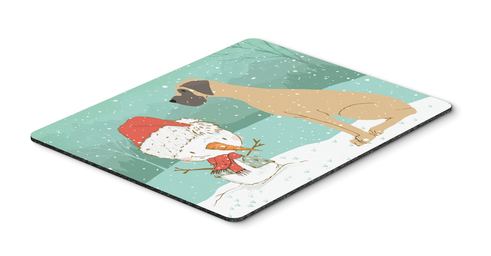 Fawn Natural Great Dane Snowman Christmas Mouse Pad, Hot Pad or Trivet CK2040MP by Caroline's Treasures