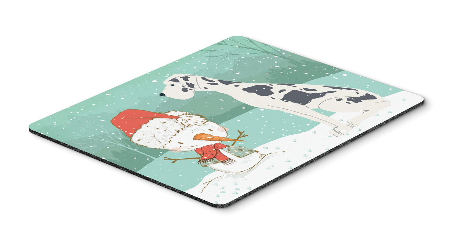 Harlequin Great Dane Snowman Christmas Mouse Pad, Hot Pad or Trivet CK2042MP by Caroline's Treasures
