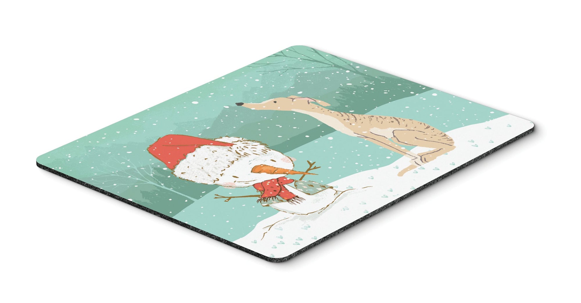 Brindle Greyhound Snowman Christmas Mouse Pad, Hot Pad or Trivet CK2043MP by Caroline's Treasures