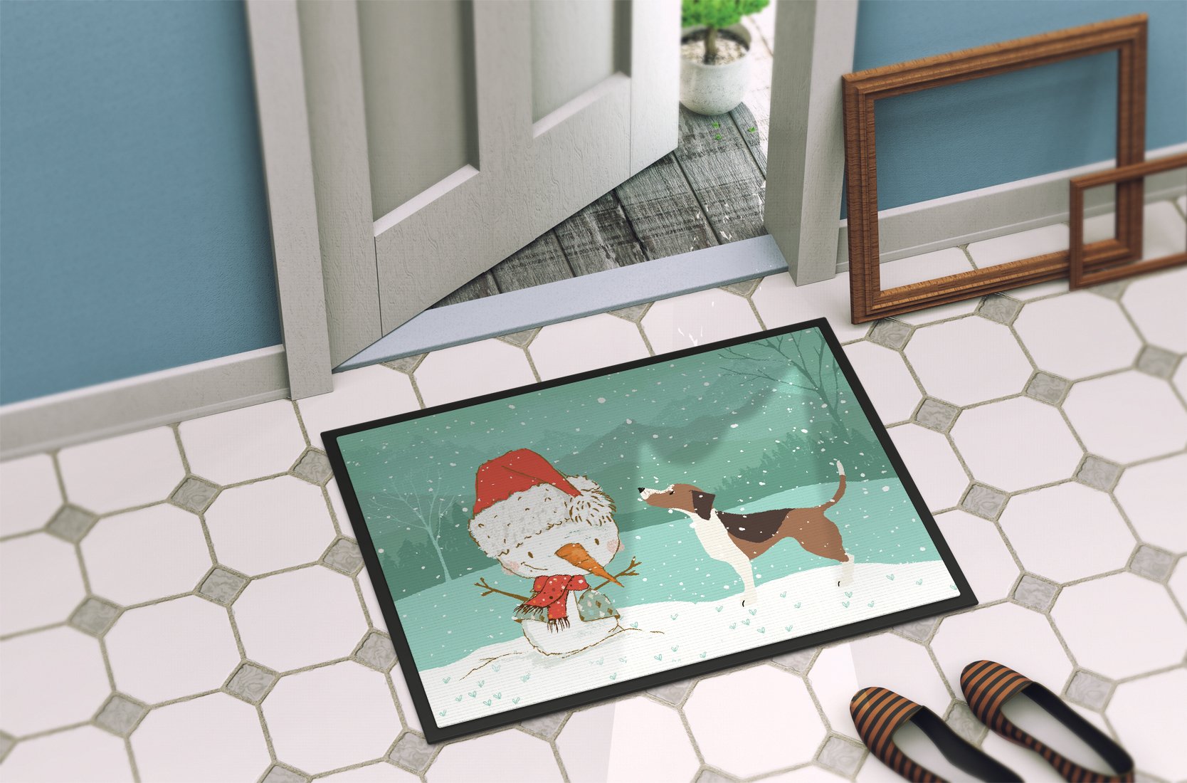 Beagle Snowman Christmas Indoor or Outdoor Mat 24x36 CK2052JMAT by Caroline's Treasures